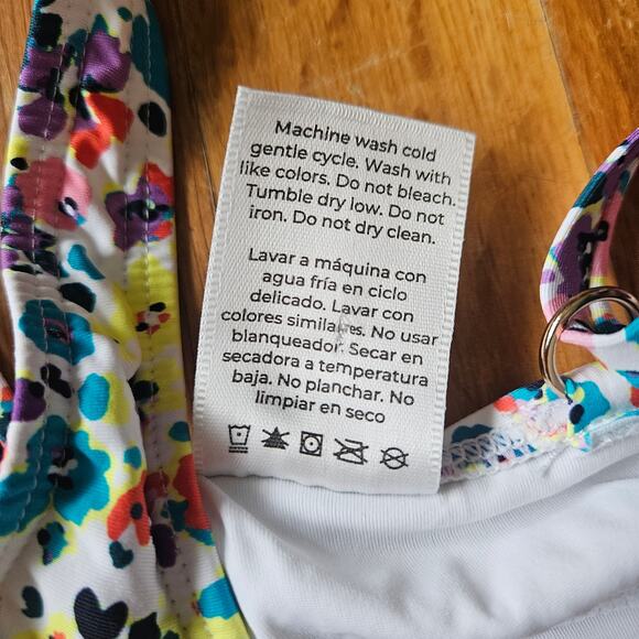 Anne Cole One Piece Swimsuit XS White Floral Ruched Tummy Control Feminine - Picture 8 of 12